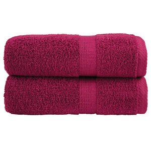 vidaXL Toallas de ba&ntilde;o premium SOLUND, 2 uds, burdeos, 30 x 30 cm, 600 g/m&sup2;