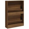 vidaXL Mueble zapatero madera contrachapada marr&oacute;n roble 59x17x81 cm