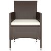 vidaXL Juego de comedor de jard&iacute;n 9 piezas rat&aacute;n sint&eacute;tico marr&oacute;n