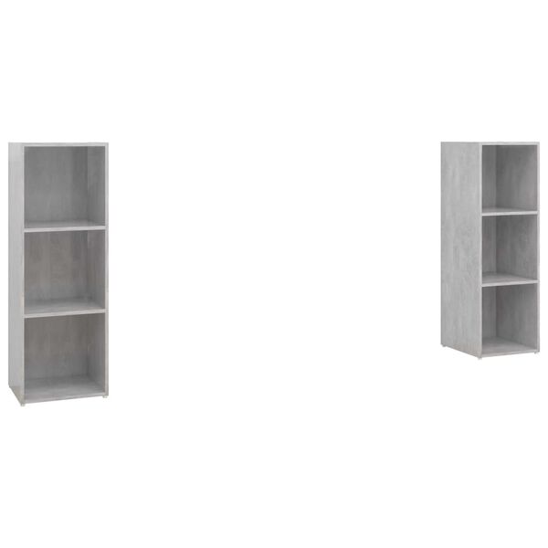 vidaXL Muebles de sal&oacute;n 2 piezas madera ingenier&iacute;a gris hormig&oacute;n
