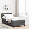 vidaXL Cama box spring con colch&oacute;n Gris oscuro 100 x 200 cm
