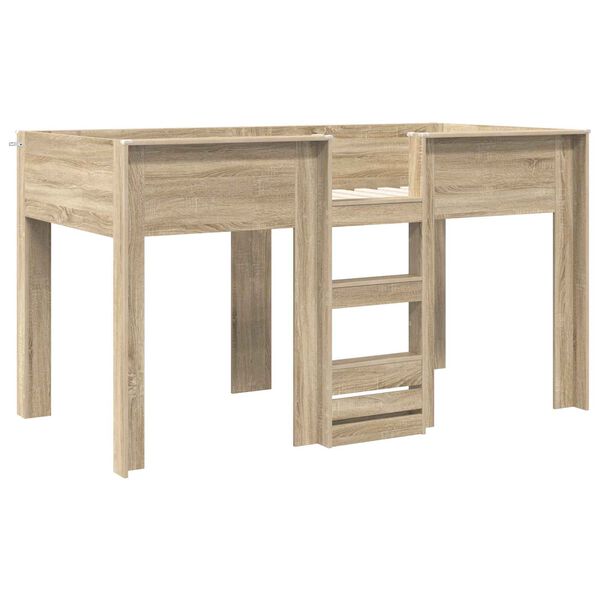 vidaXL Cama Litera para Ni&ntilde;os con colch&oacute;n Roble Sonoma 100 x 200 cm