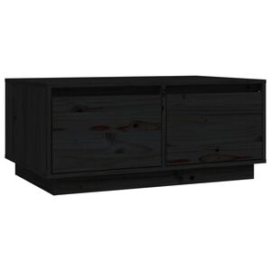 vidaXL Mesa de centro de madera maciza de pino negro 80x50x35 cm