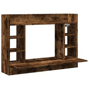 vidaXL Escritorio de pared madera ingenier&iacute;a roble ahumado 105x48x75cm