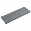 vidaXL Felpudos autoadhesivos para escaleras, 15 unidades, 65 x 21 x 4 cm, gris claro, borde rectangular