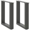 vidaXL Patas para mesa de centro en forma de U (2 unidades), antracita, 28 x (42-43) cm, acero
