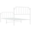 vidaXL Estructura cama sin colch&oacute;n con estribo metal blanco 107x203 cm