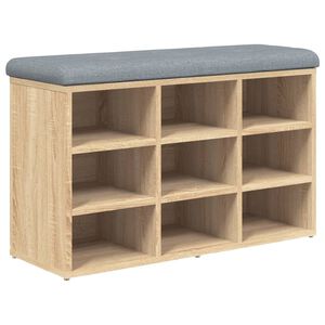 vidaXL Banco zapatero roble Sonoma 82x32x50 cm madera de ingenier&iacute;a