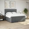 vidaXL Cama box spring con colch&oacute;n tela gris oscuro 200x200 cm