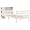 vidaXL Cama con estantería sin colchón madera maciza blanca 100x200 cm