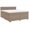 vidaXL Cama box spring con colch&oacute;n cuero sint&eacute;tico capuchino 180x200cm