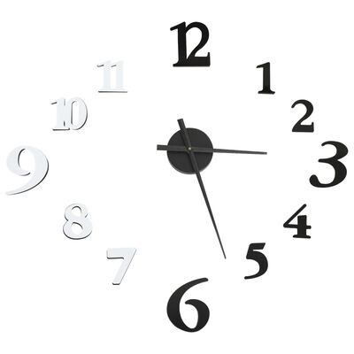 vidaXL Reloj 3D de pared con diseño moderno blanco y negro 100 cm XXL