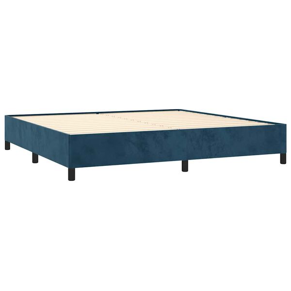 vidaXL Estructura cama sin colch&oacute;n terciopelo azul oscuro 200x200 cm