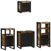 vidaXL Juego de muebles de baño 4 pcs Marrón Madera de mango maciza