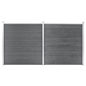 vidaXL Valla de jard&iacute;n de WPC gris 353x186 cm