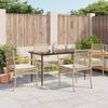 vidaXL Set comedor de jard&iacute;n 5 pzas con cojines rat&aacute;n sint&eacute;tico beige