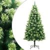 vidaXL &Aacute;rbol de Navidad artificial con bisagras y soporte 210 cm