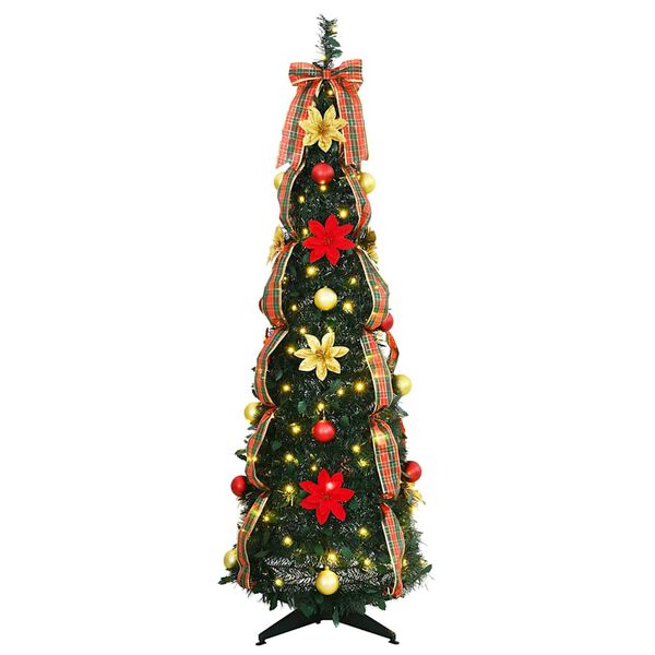 vidaXL &Aacute;rbol de Navidad artificial con 100 LED Verde 155 cm PVC