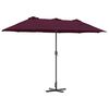 vidaXL Parasol de jardín Rojo burdeos 370 x 197 x 239 cm