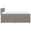 vidaXL Cama box spring con colch&oacute;n tela gris taupe 160x200 cm