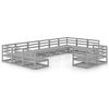 vidaXL Juego de muebles de jard&iacute;n 12 piezas madera maciza de pino