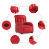 vidaXL Sill&oacute;n reclinable elevable cuero artificial rojo
