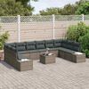 vidaXL Conjunto de sof&aacute; de jard&iacute;n 11 pcs Gris rat&aacute;n sint&eacute;tico