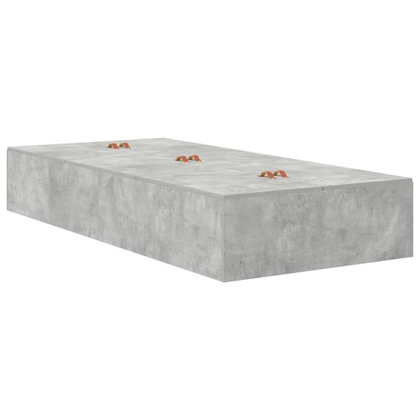 vidaXL Cama con almacenamiento Gris Concreto 100 x 200 cm