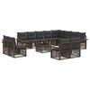 vidaXL Conjunto de sof&aacute;s de jard&iacute;n 13 uds. Gris y Gris Oscuro