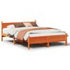 vidaXL Cama sin colch&oacute;n madera maciza de pino marr&oacute;n cera 120x200 cm