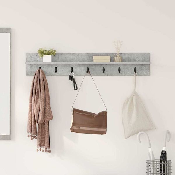 vidaXL Perchero de pared Gris Concreto 100 x 10,5 x 18 cm