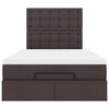 vidaXL Estructura cama otomana colch&oacute;n tela marr&oacute;n oscuro 120x200cm