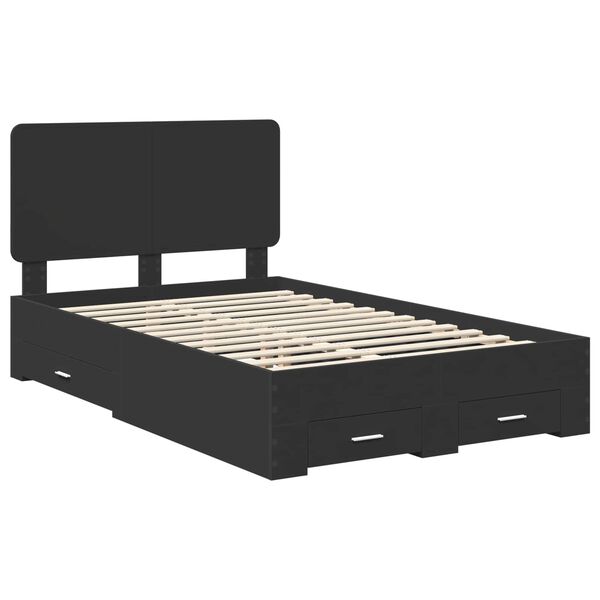 vidaXL Estructura de cama Negro 135 x 190 cm Madera de ingenier&iacute;a