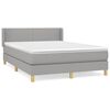 vidaXL Cama box spring con colch&oacute;n tela gris claro 140x200 cm