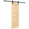 vidaXL Puerta Corredera 70 x 210 cm Natural y negro