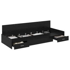 vidaXL Estructura de cama Roble Negro 90 x 200 cm Madera contrachapada