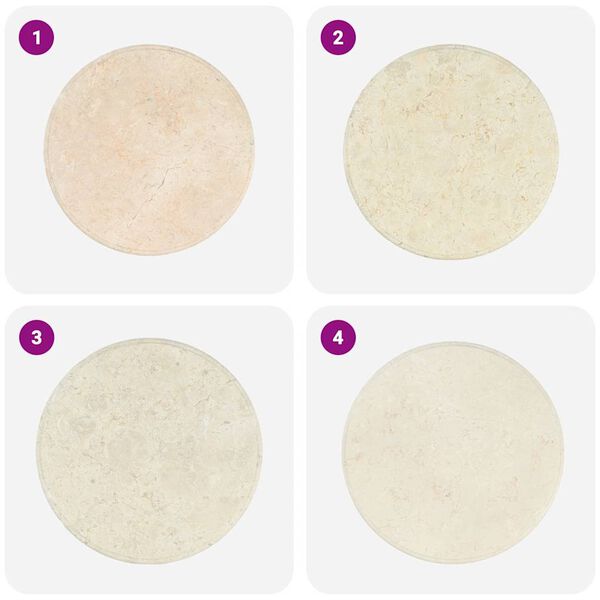 vidaXL Tablero para mesa m&aacute;rmol color crema &Oslash;60x2,5 cm