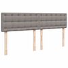 vidaXL Cama box spring con colch&oacute;n tela gris taupe 180x200 cm