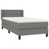 vidaXL Cama box spring con colch&oacute;n tela gris oscuro 90x200 cm