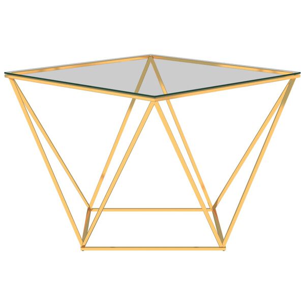 vidaXL Mesa de centro acero inoxidable dorada 80x80x45 cm