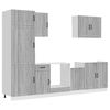 vidaXL Mueble cocina Lucca sonoma gris 7 pzas madera contrachapada