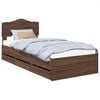 vidaXL Estructura de cama Roble Marr&oacute;n 100 x 200 cm Madera Ingenieril