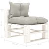 vidaXL Set muebles de palets de jard&iacute;n 9 pzas madera cojines taupe