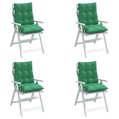 vidaXL Cojines para silla con respaldo bajo 4 uds tela Oxford verde