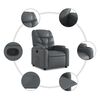 vidaXL Sill&oacute;n reclinable elevable cuero artificial gris