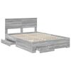 vidaXL Estructura de cama con cabecera Gris Sonoma 140 x 190 cm