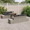 vidaXL Conjunto de sofá de jardín 7 pcs Gris Poliratán