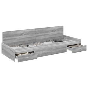 vidaXL Estructura de cama Gris Sonoma 90 x 200 cm Madera contrachapada