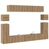 vidaXL Unidades de TV 4 pcs Roble artesanal Madera contrachapada