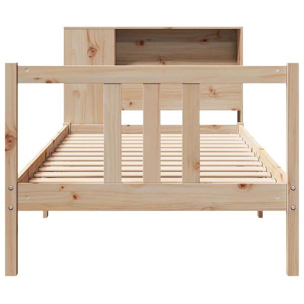 vidaXL Cama con estantería sin colchón madera maciza de pino 90x190 cm
